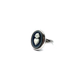 ANELLO CAMMEO CUORE SACRO NERO SLIM ARGENTO925