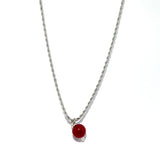 Collana Torcione Granato Rosso