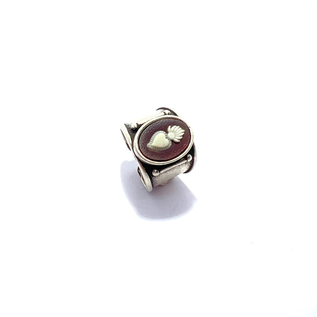 Anello Cammeo Cuore Sacro Argento925 Bordeaux