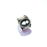 Anello Cammeo Cuore Sacro Argento925 Nero