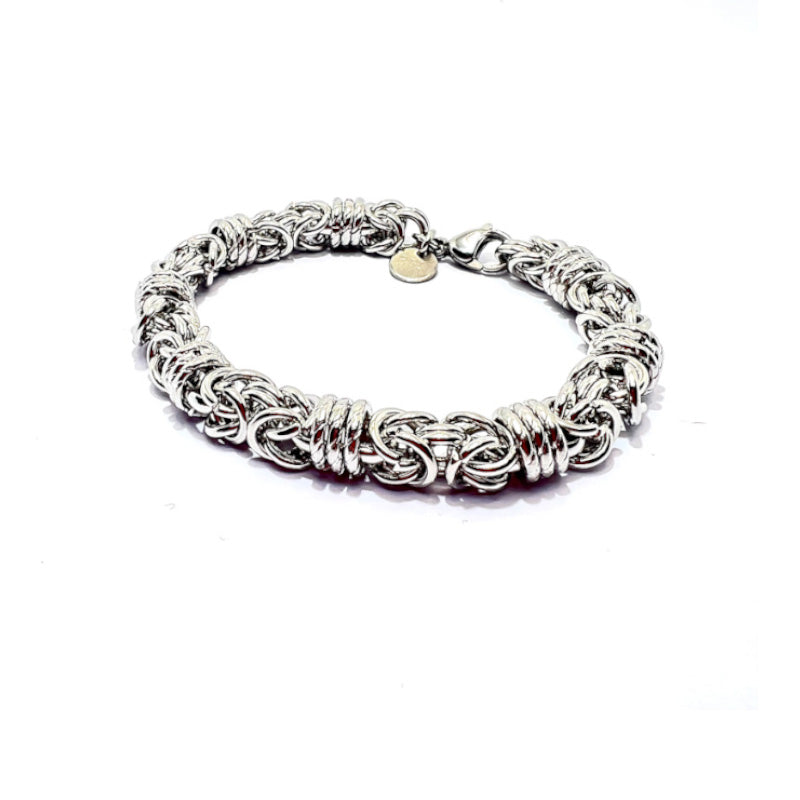 Bracciale Bizantina con anelli ritorti 0,8 mm