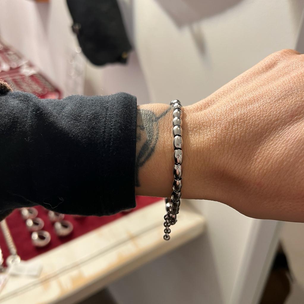 Bracciale semini in acciaio inossidabile