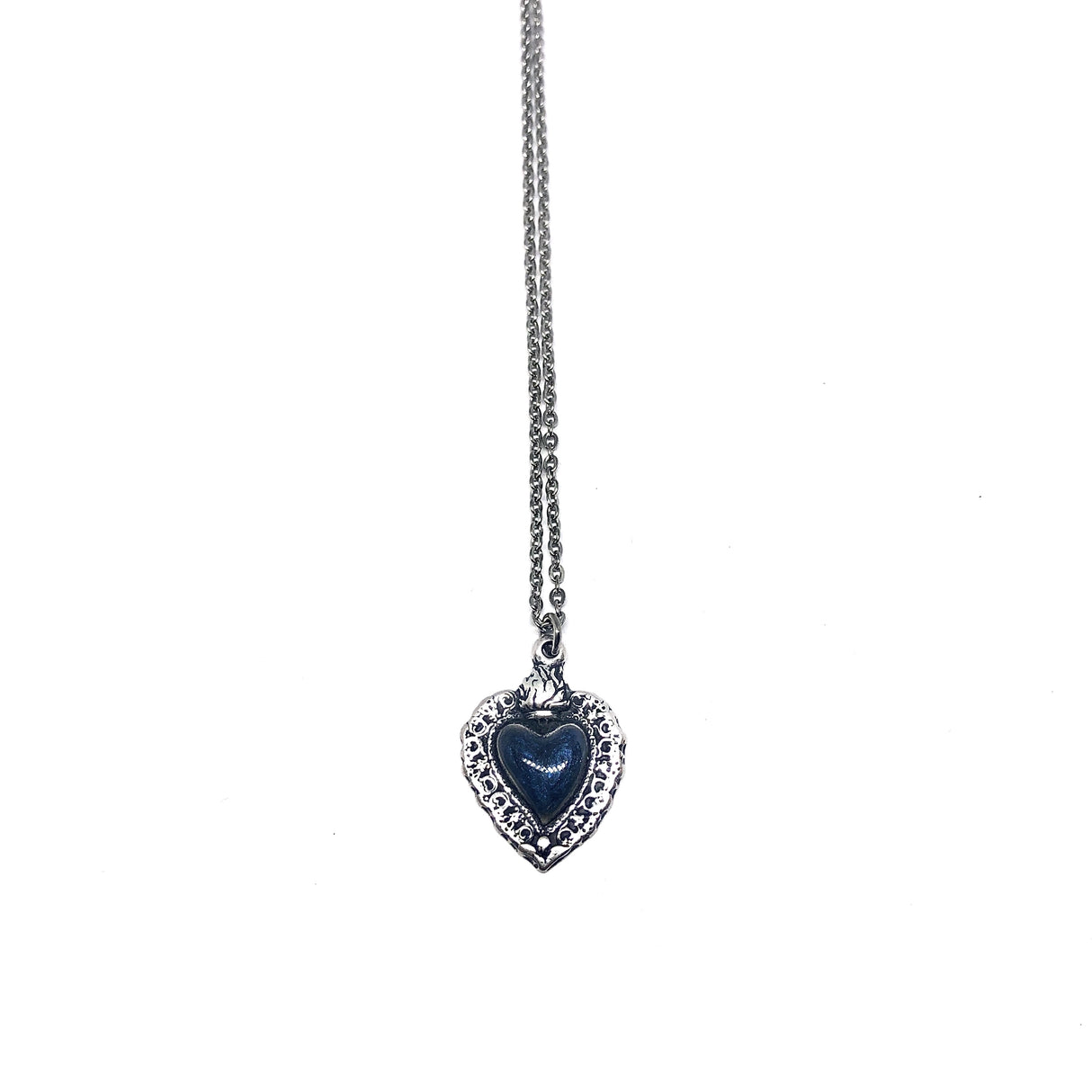 Collana cuore sacro small blu