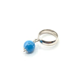 Fede Argento925 con pietra Celestite Blu