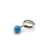 Fede Argento925 con pietra Celestite Blu