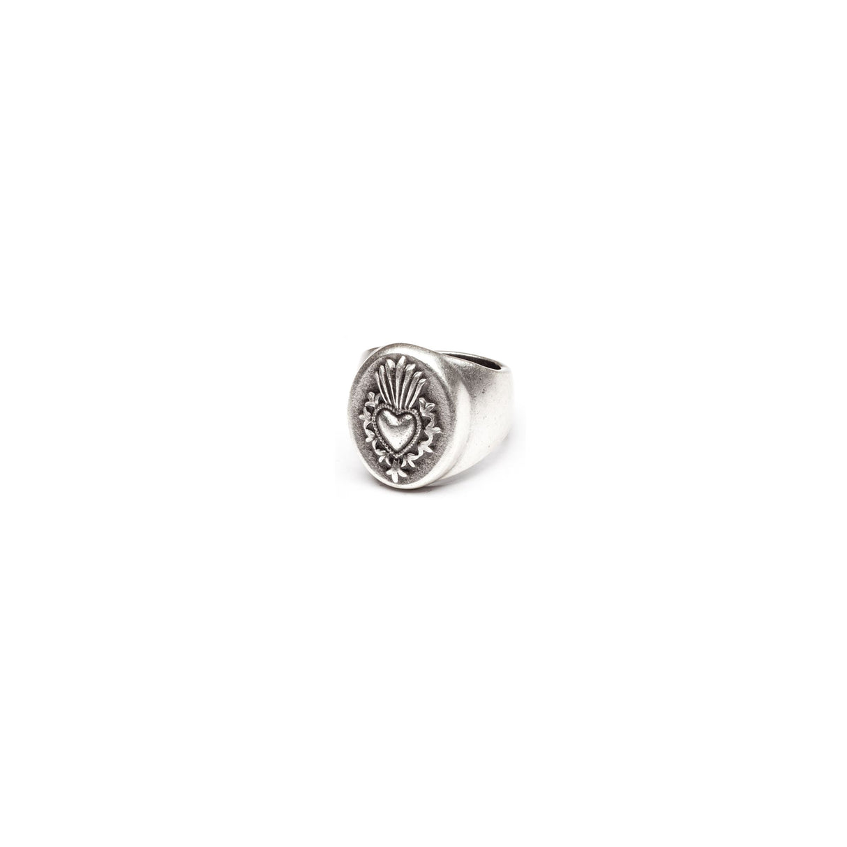 Anello Cuore Sacro Fiammato